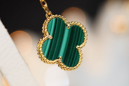 [Plus&Max]CLOVER EARRINGS GOLD MALACHITE DIAMOND 3 MOTIF