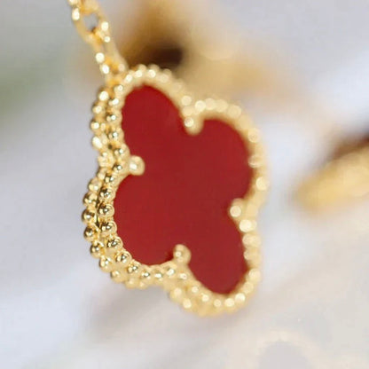 [Plus&Max]CLOVER  2 MOTIF  TIGER EYE CARNELIAN EARRINGS