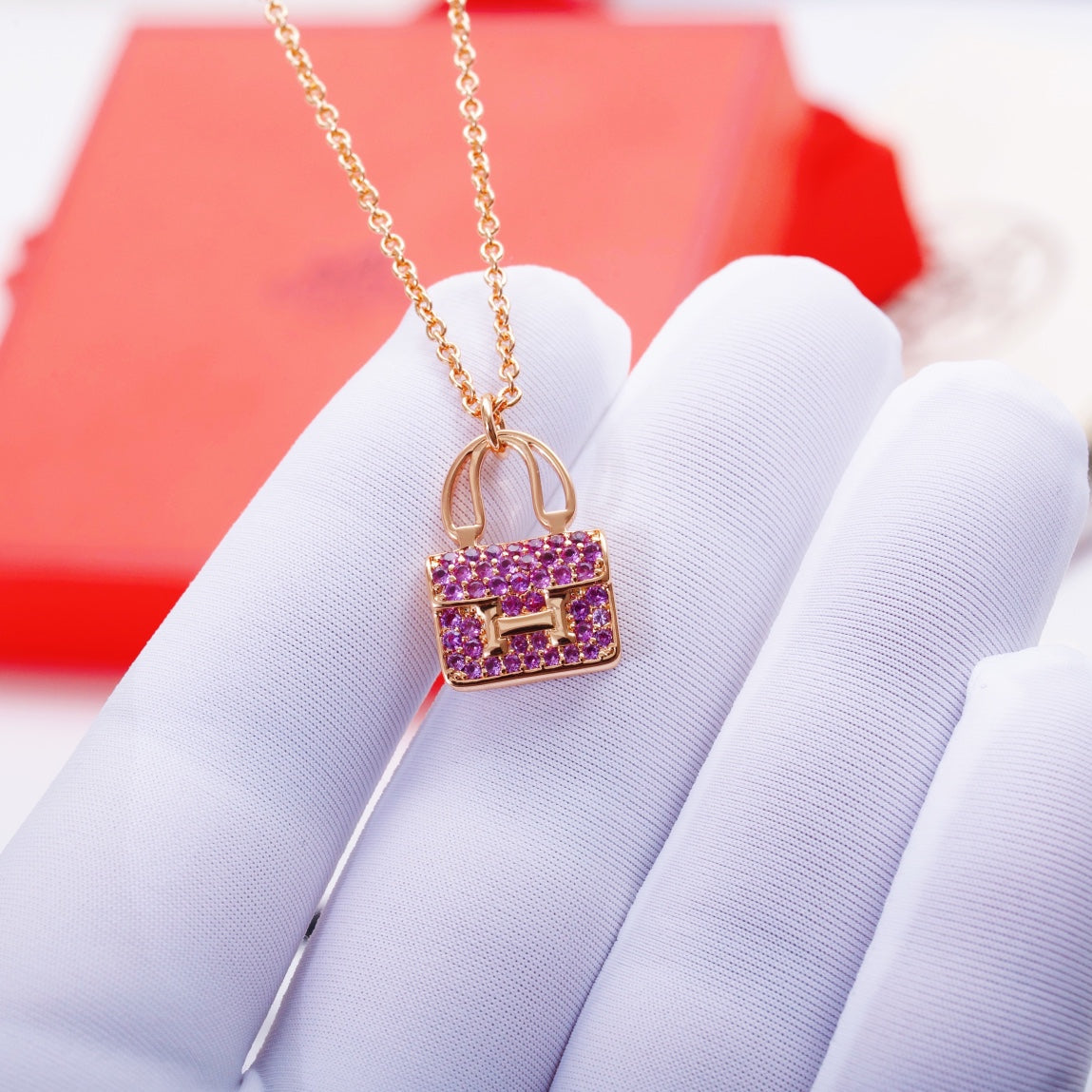[Plus&Max]CONSTANCE PEDANT PURPLE DIAMOND NECKLACE