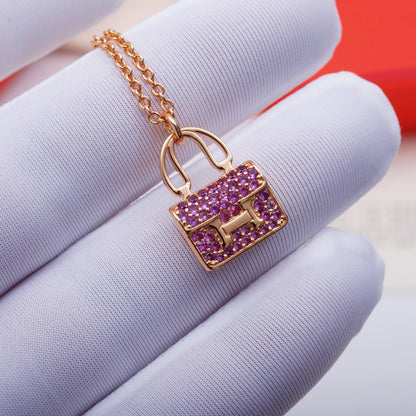 [Plus&Max]CONSTANCE PEDANT PURPLE DIAMOND NECKLACE