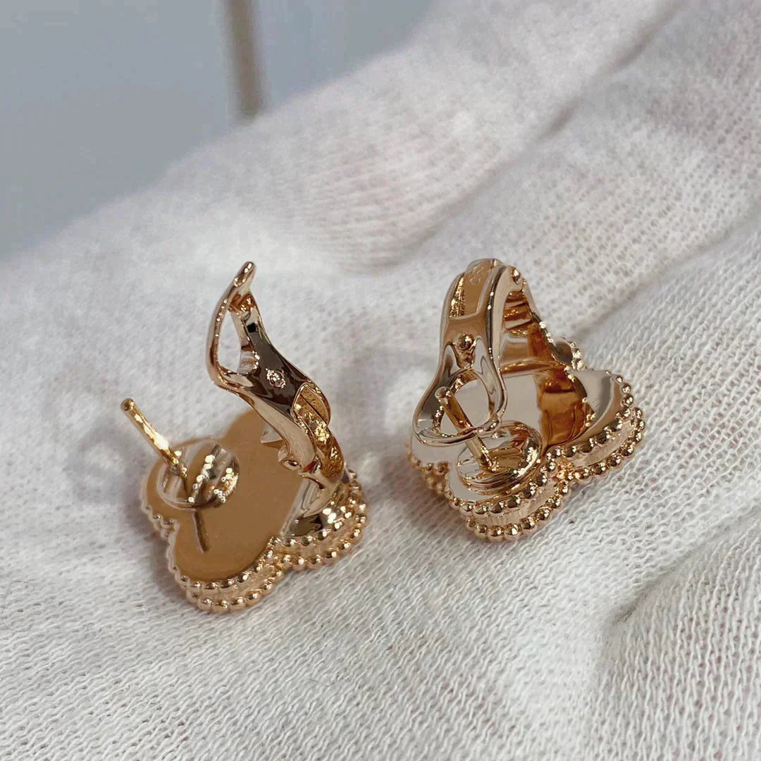 [Plus&Max]CLOVER MEDIUM 1 MOTIFS CARNELIAN  DIAMOND earrings
