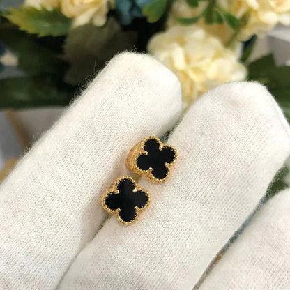 [Plus&Max]CLOVER MINI 9.5MM BLACK MOP EARRINGS