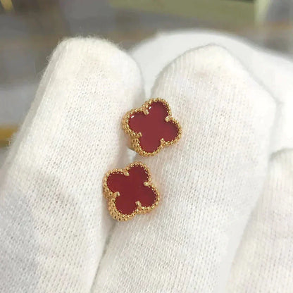 [Plus&Max]CLOVER MINI 9.5MM CARNELIAN EARRINGS