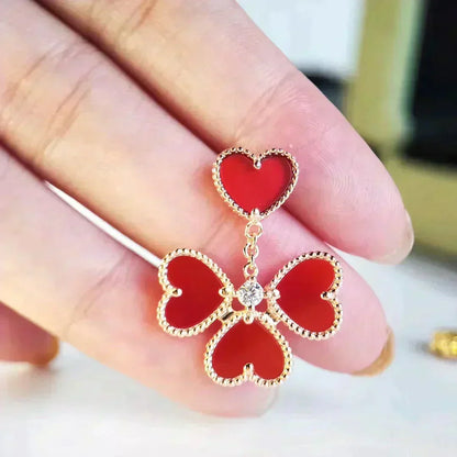 [Plus&Max]SWEET CLOVER CARNELIAN EARRINGS