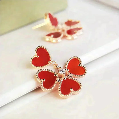 [Plus&Max]SWEET CLOVER CARNELIAN EARRINGS