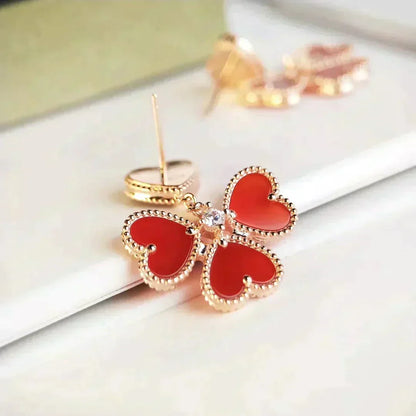 [Plus&Max]SWEET CLOVER CARNELIAN EARRINGS