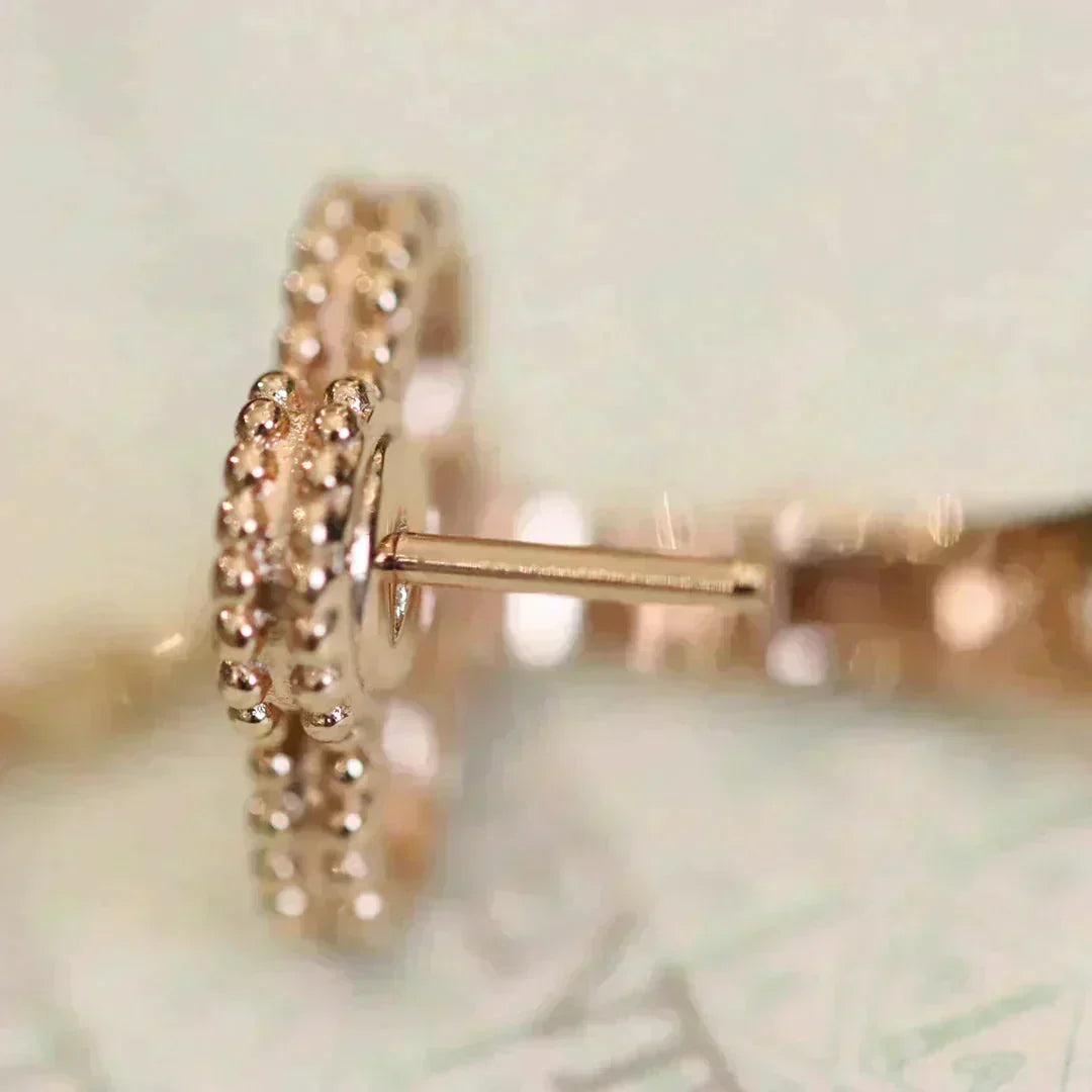 [Plus&Max]CLOVER MEDIUM 1 MOTIFS FUll DIAMOND EARRINGS