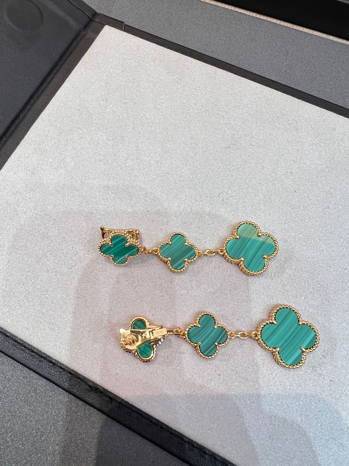 [Plus&Max]CLOVER MALACHITE 3 MOTIFS GOLD