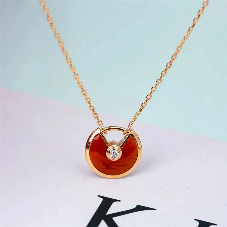 [Plus&Max]AMULETTE GOLD CARNELIAN ONYX NECKLACE