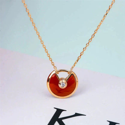 [Plus&Max]AMULETTE GOLD CARNELIAN ONYX NECKLACE