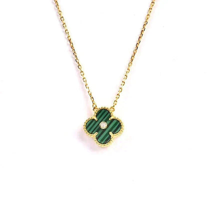 [Plus&Max]CLOVER 15MM DIAMOND TURQUOISE NECKLACE