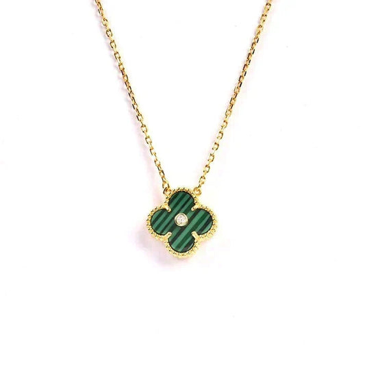 [Plus&Max]CLOVER 15MM DIAMOND TURQUOISE NECKLACE
