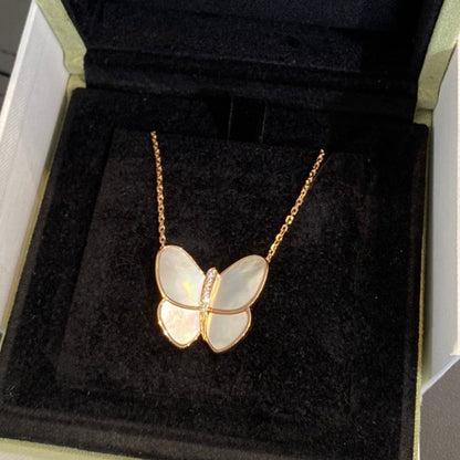 [Plus&Max]BUTTERFLY GOLD MOP DIAMOND NECKLACE