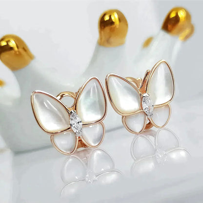 [Plus&Max]BUTTERFLY MOP DIAMOND EARRINGS