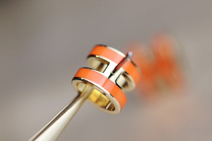 [Plus&Max]MINI POP H EARRINGS ORANGE