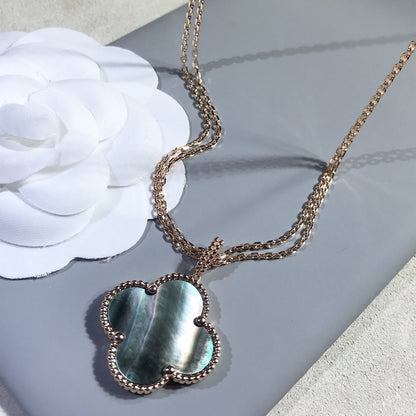 [Plus&Max]CLOVER 25MM GOLD DARK MOP BIG CLOVER NECKLACE