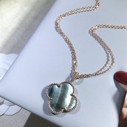 [Plus&Max]CLOVER 25MM GOLD DARK MOP BIG CLOVER NECKLACE