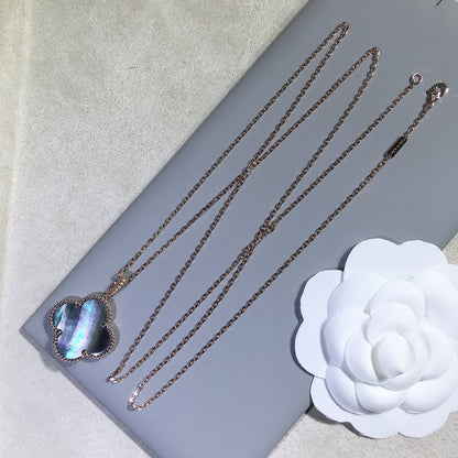 [Plus&Max]CLOVER 25MM GOLD DARK MOP BIG CLOVER NECKLACE