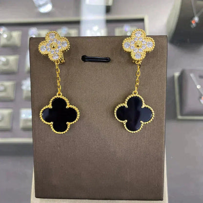 [Plus&Max]CLOVER  2 MOTIFS  DIAMOND  EARRINGS (MULTIPLE CHOICESç´