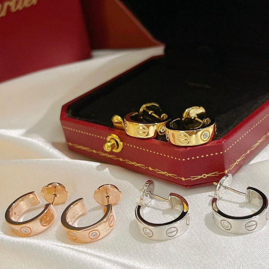 [Plus&Max]LOVE EARRINGS 5.7MM 2 DIAMONDS