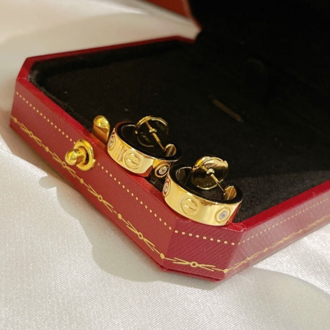 [Plus&Max]LOVE EARRINGS 5.7MM 2 DIAMONDS