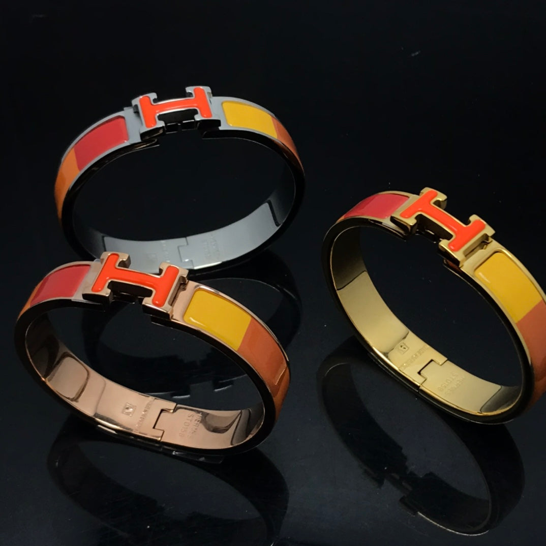 [Plus&Max]H BRACELET ORANGE RAINBOW CERAMIC