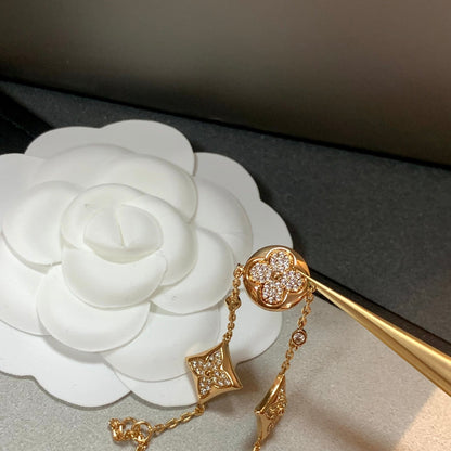 [Plus&Max]STAR AND SUN 4 MOTIFS GOLD DIAMONDS BRACELET