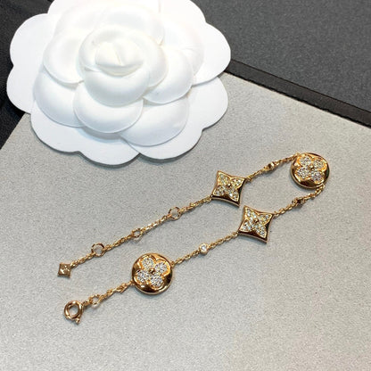 [Plus&Max]STAR AND SUN 4 MOTIFS GOLD DIAMONDS BRACELET