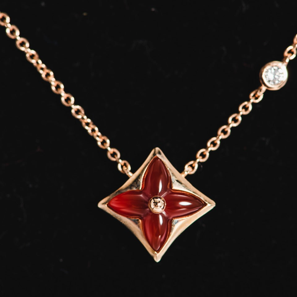 [Plus&Max]STAR NECKLACE PINK GOLD 1 DIAMOND