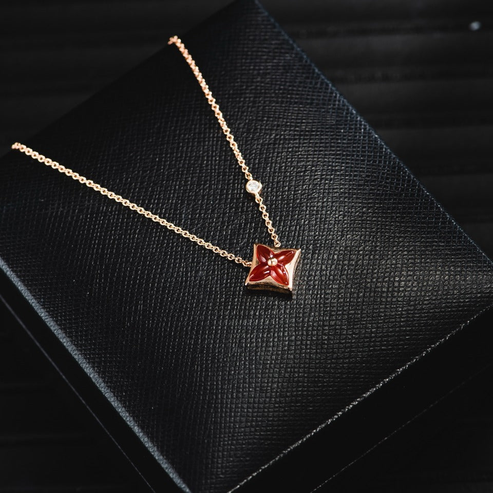 [Plus&Max]STAR NECKLACE PINK GOLD 1 DIAMOND
