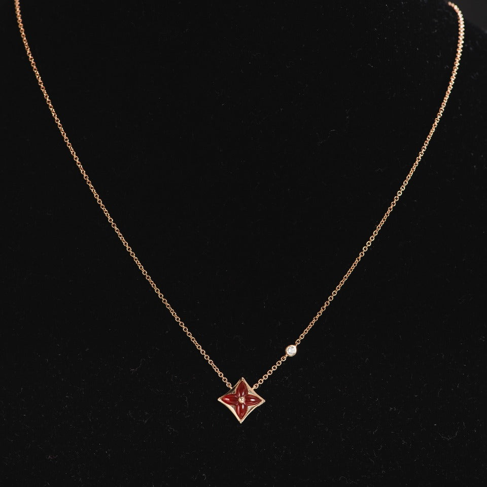 [Plus&Max]STAR NECKLACE PINK GOLD 1 DIAMOND