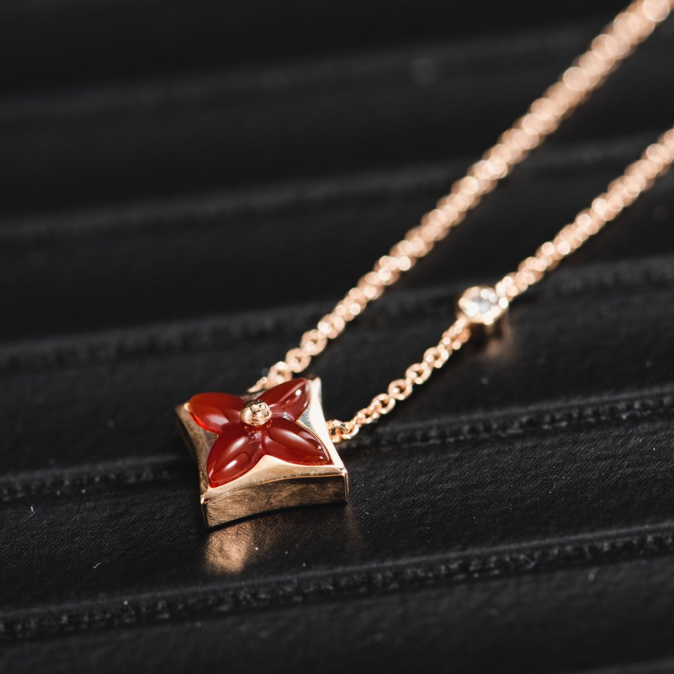 [Plus&Max]STAR NECKLACE PINK GOLD 1 DIAMOND