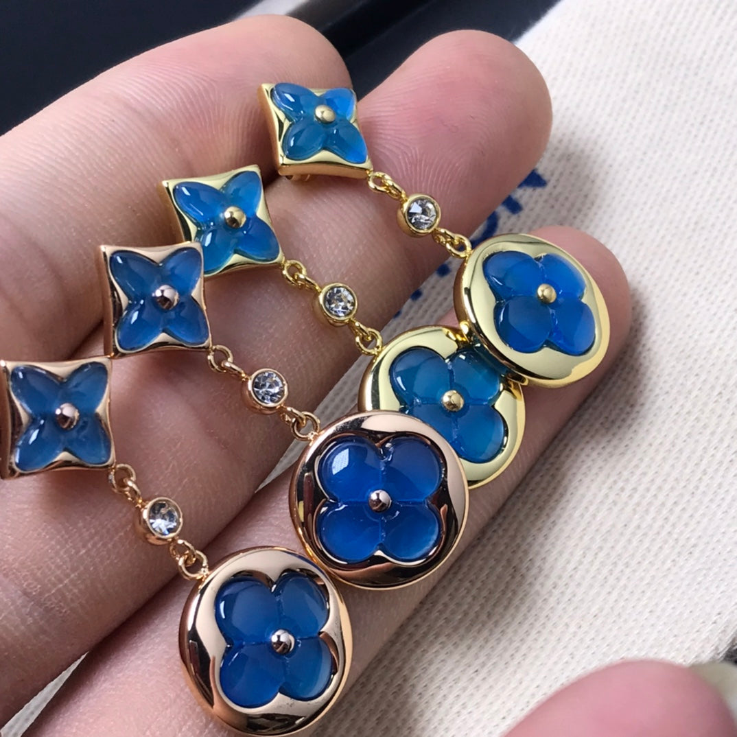 [Plus&Max]STAR AND SUN AGATE DIAMOND EARRINGS