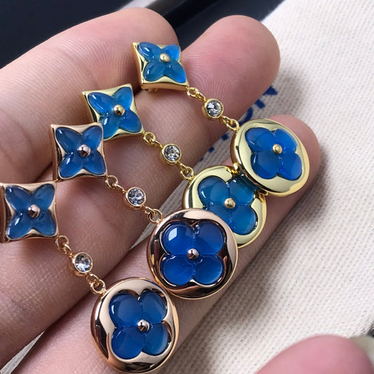 [Plus&Max]STAR AND SUN AGATE DIAMOND EARRINGS