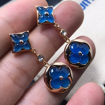 [Plus&Max]STAR AND SUN AGATE DIAMOND EARRINGS