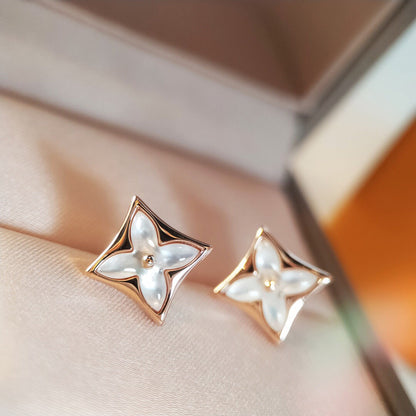 [Plus&Max]STAR MOP PINK GOLD EARRINGS