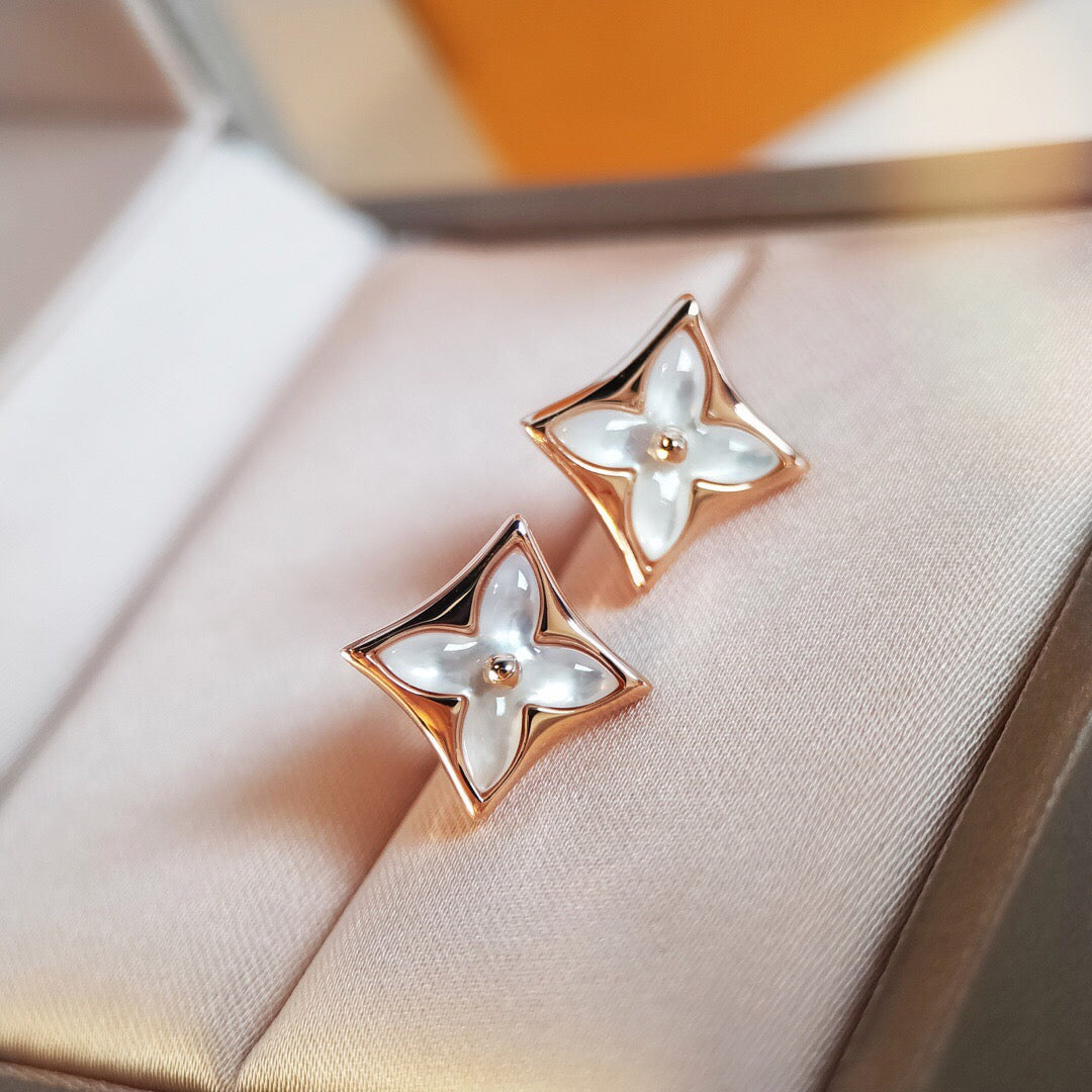 [Plus&Max]STAR MOP PINK GOLD EARRINGS