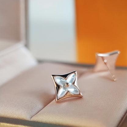 [Plus&Max]STAR MOP PINK GOLD EARRINGS