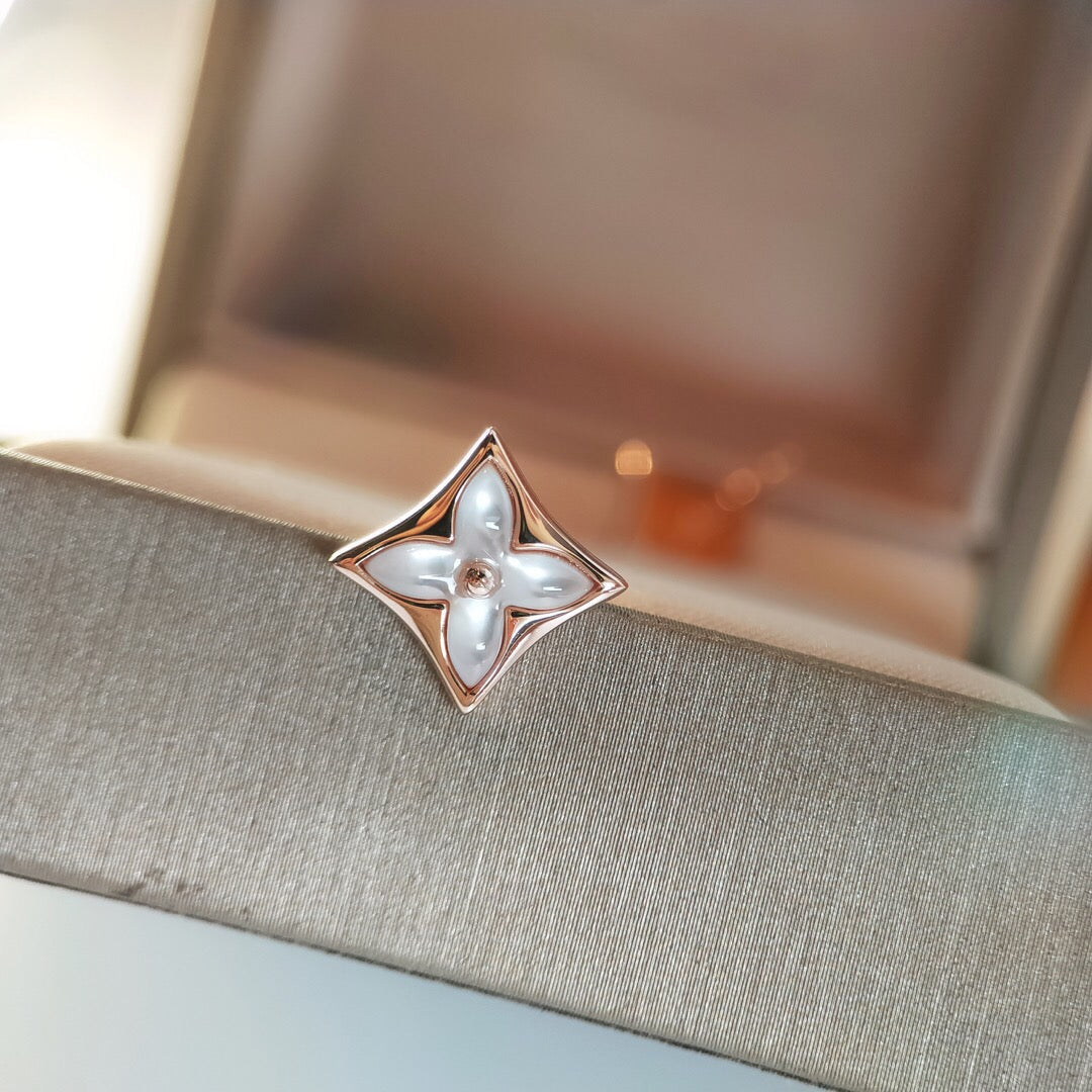 [Plus&Max]STAR MOP PINK GOLD EARRINGS