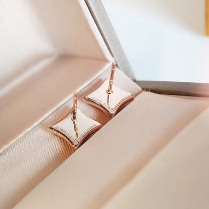 [Plus&Max]STAR MOP PINK GOLD EARRINGS