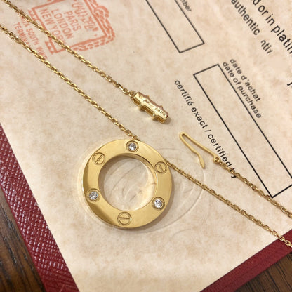 [Plus&Max]LOVE NECKLACE 16MM 3 DIAMONDS
