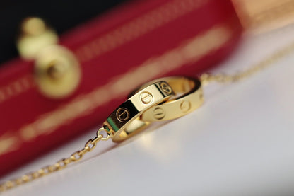 [Plus&Max]LOVE NECKLACE DOUBLE RING GOLD