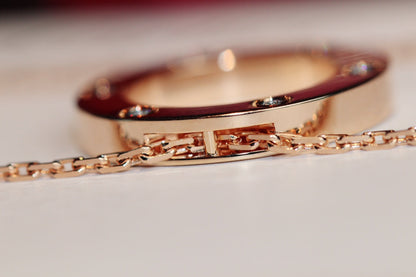 [Plus&Max]LOVE NECKLACE 16MM 6 DIAMONDS PINK GOLD