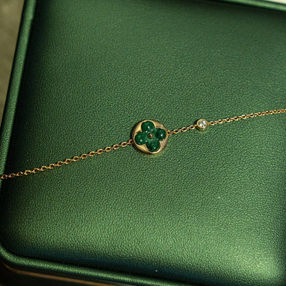 [Plus&Max]SUN MALACHITE 1 DIAMOND PINK GOLD BRACELET