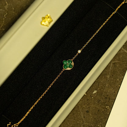 [Plus&Max]SUN MALACHITE 1 DIAMOND PINK GOLD BRACELET