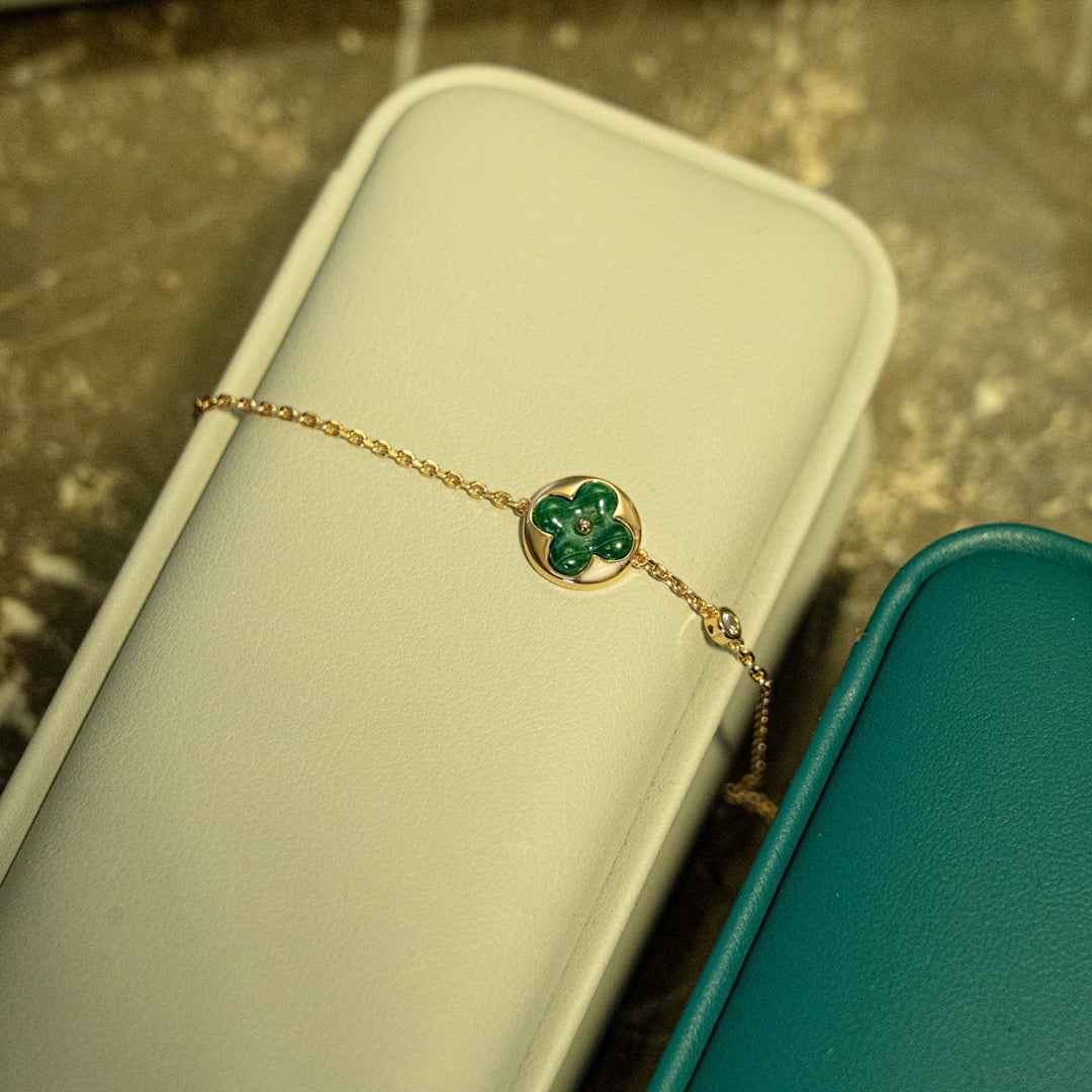 [Plus&Max]SUN MALACHITE 1 DIAMOND PINK GOLD BRACELET