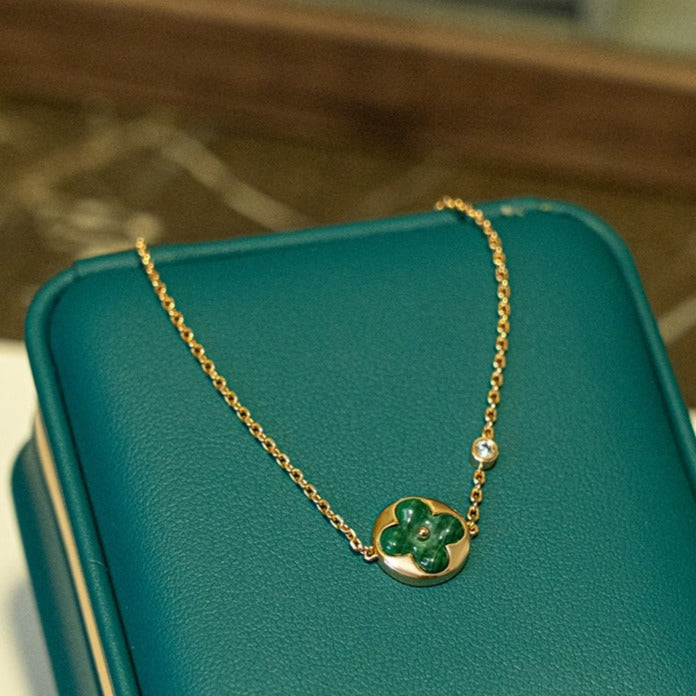 [Plus&Max]SUN MALACHITE 1 DIAMOND PINK GOLD BRACELET
