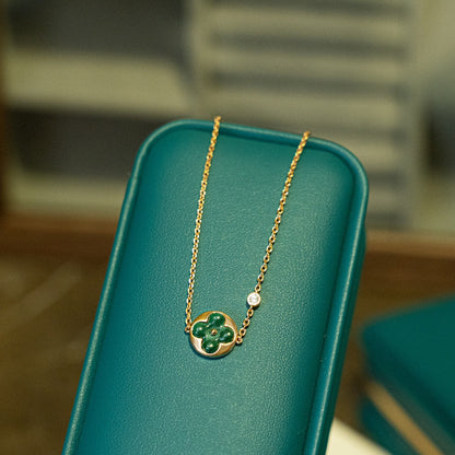 [Plus&Max]SUN MALACHITE 1 DIAMOND PINK GOLD BRACELET