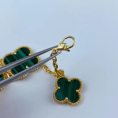 [Plus&Max]MAGIC CLOVER MALACHITE GOLD BRACELET 5 MOTIFS