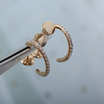 [Plus&Max]JUSTE EARRINGS 12.75MM PINK GOLD DIAMOND